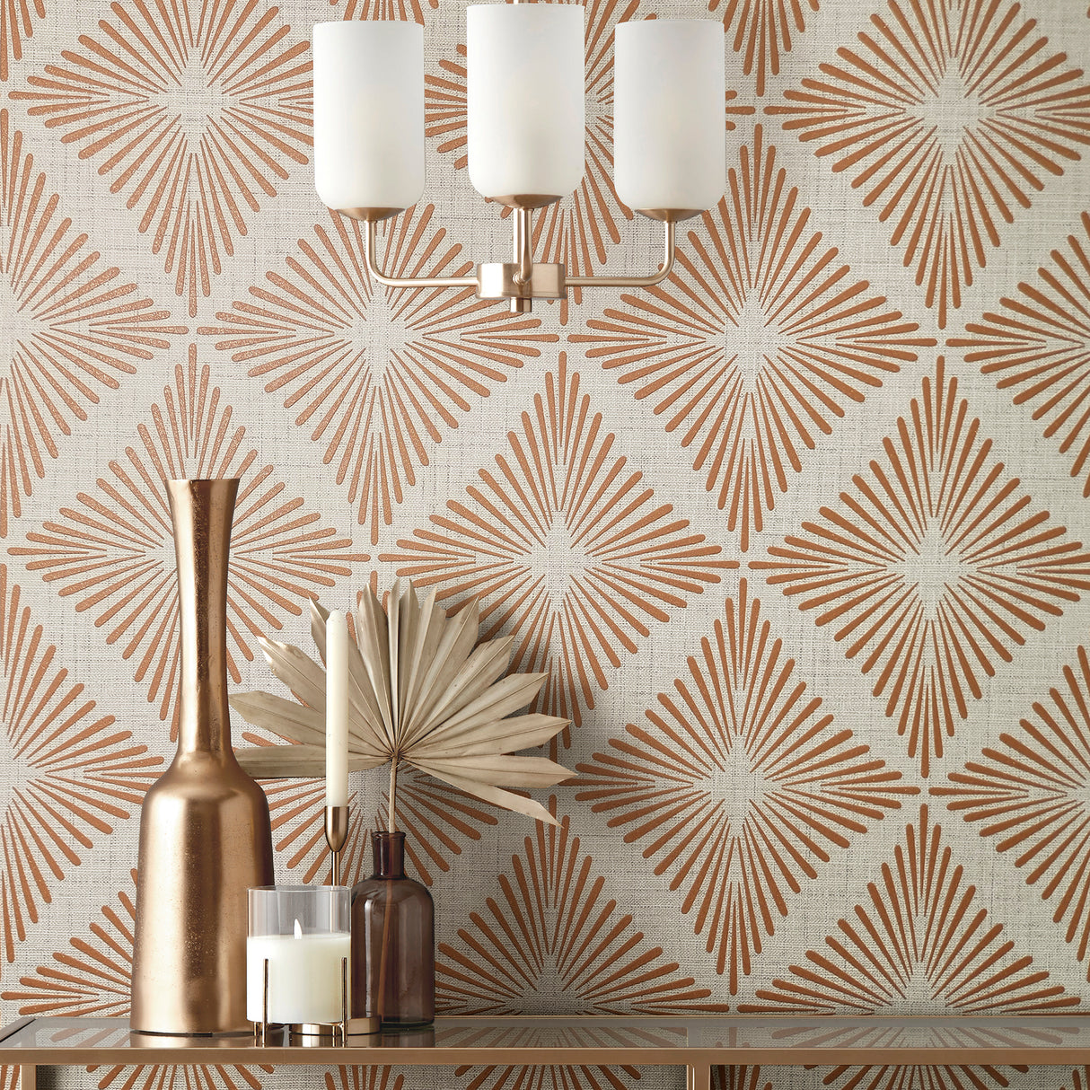 Denver Rust by Fine Decor Starburst Wallpaper – Brewster Home Fashions FD43748