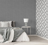 Weber Dark Grey by Fine Decor Fabric Texture Wallpaper – Brewster Home Fashions FD43751