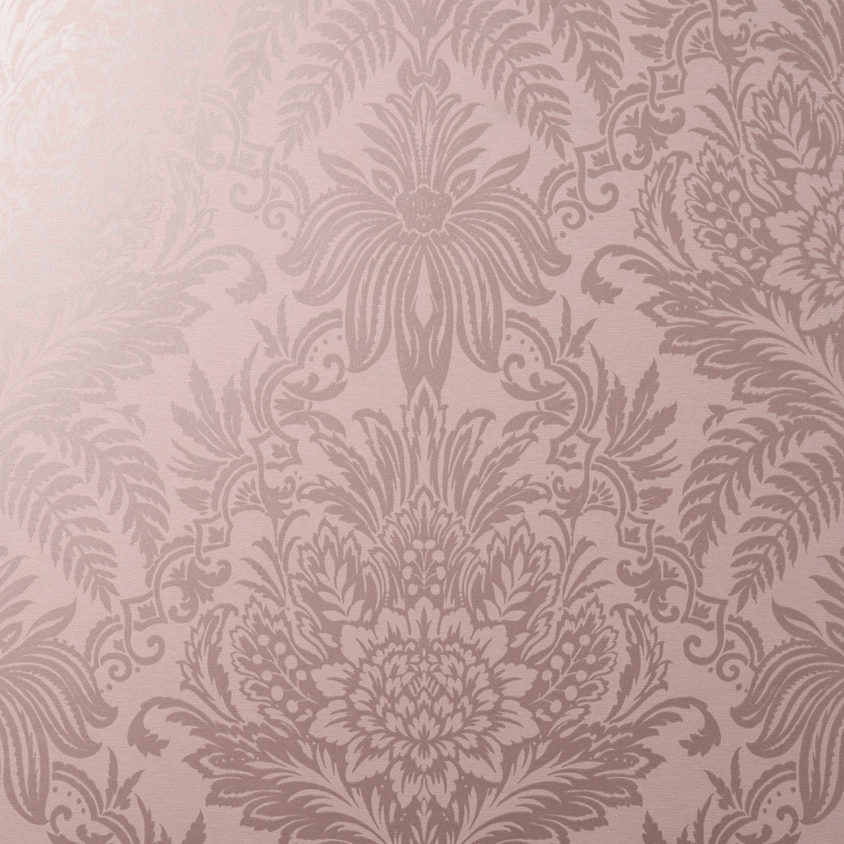 Fine Decor Signature Rose Damask wallpaper in rose pink with traditional botanical damask