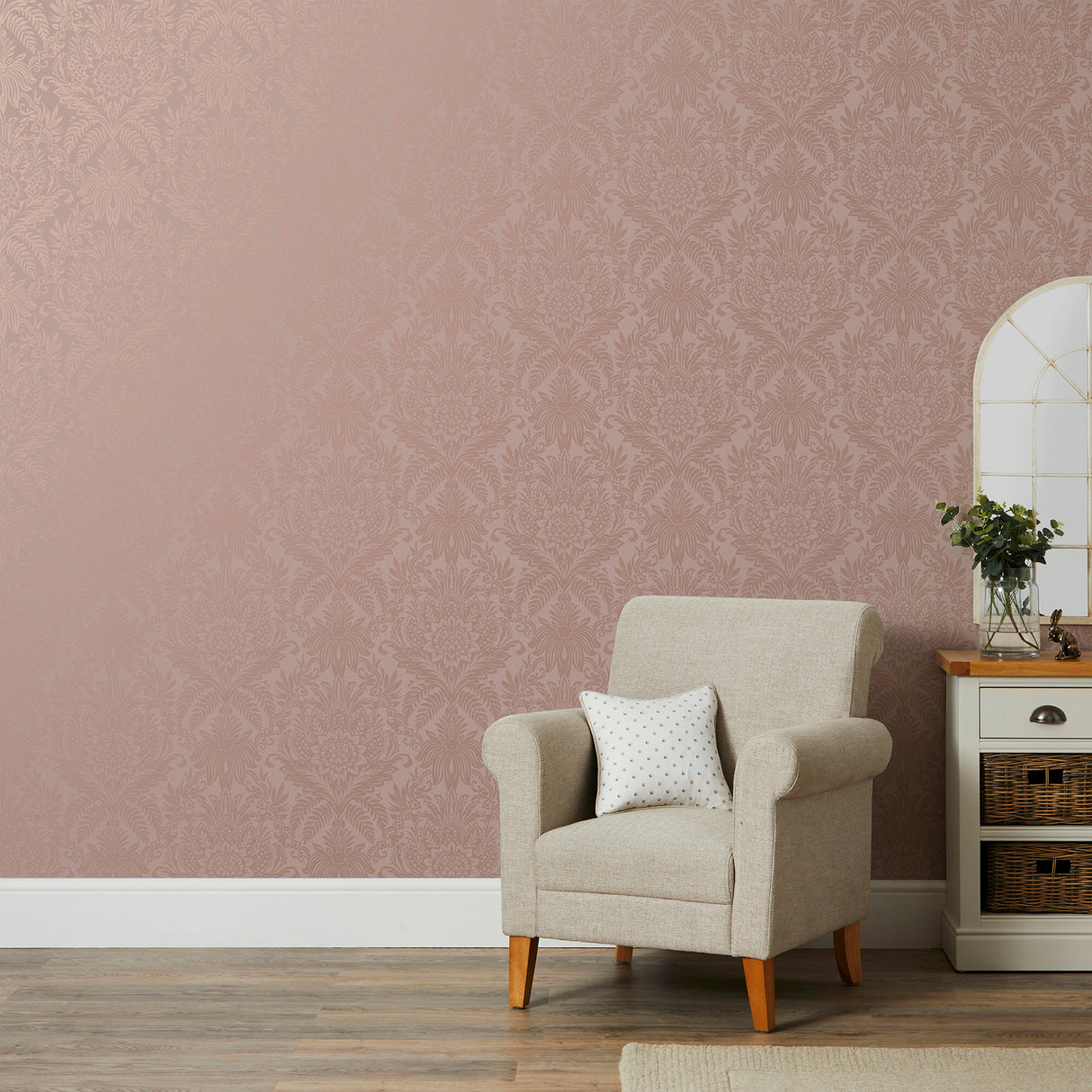 Signature Rose by Fine Decor Damask Wallpaper – Brewster Home Fashions FD43775