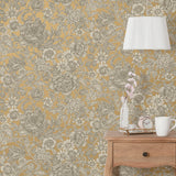 Hedgerow Honey by Fine Decor Floral Trails Wallpaper – Brewster Home Fashions FD43776