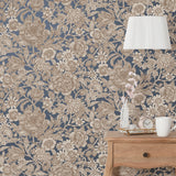Hedgerow Navy by Fine Decor Floral Trails Wallpaper – Brewster Home Fashions FD43778