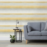 Freya Yellow by Fine Decor Washed Stripe Wallpaper – Brewster FD43779