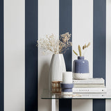 Tiago Blue Stripe by Fine Decor Stripes Wallpaper – Brewster Home Fashions FD43782