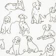 Ansel Black Dog Sketches Wallpaper in Black by Fine Decor