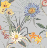 Fine Decor Calista Light Blue Tropical Floral Wallpaper, 20.5 in x 33 ft roll