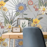 Calista Light Blue by Fine Decor Tropical Floral Wallpaper – Brewster Home Fashions FD43785