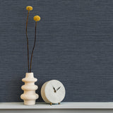 Miya Dark Blue by Fine Decor Faux Grasscloth Wallpaper – Brewster Home Fashions FD43787