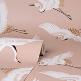 Cosette Blush by Fine Decor Cranes Wallpaper – Brewster Home Fashions FD43792