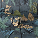 Lilou Navy by Fine Decor Tropical Island Wallpaper – Brewster Home Fashions FD43794