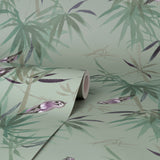 Zella Green by Fine Decor Bamboo Wallpaper – Brewster Home Fashions FD43795