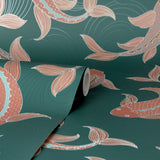 Dashiell Teal by Fine Decor Decorative Fish Wallpaper – Brewster Home Fashions FD43796