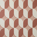 Lindy Blush Retro Geo Wallpaper by Fine Decor - geometric petal motif in blush, red, and cream