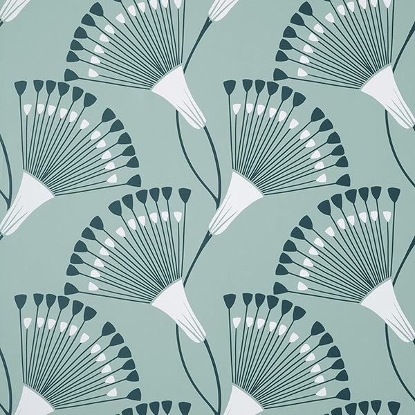 Wilder Light Blue Fanning Flower Wallpaper by Fine Decor, 20.5 in x 33 ft roll