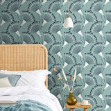 Wilder Light Blue by Fine Decor Fanning Flower Wallpaper – Brewster Home Fashions FD43805