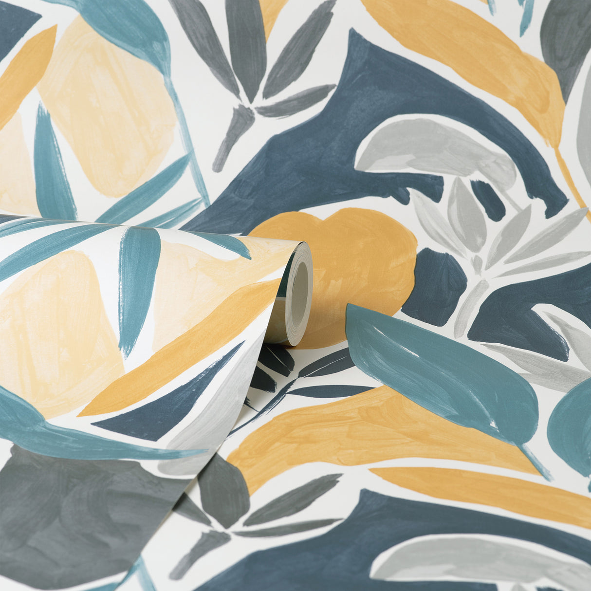 Marisol Yellow by Fine Decor Artistic Leaf Wallpaper – Brewster Home Fashions FD43806