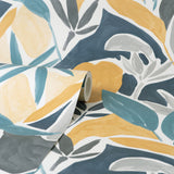 Marisol Yellow by Fine Decor Artistic Leaf Wallpaper – Brewster Home Fashions FD43806