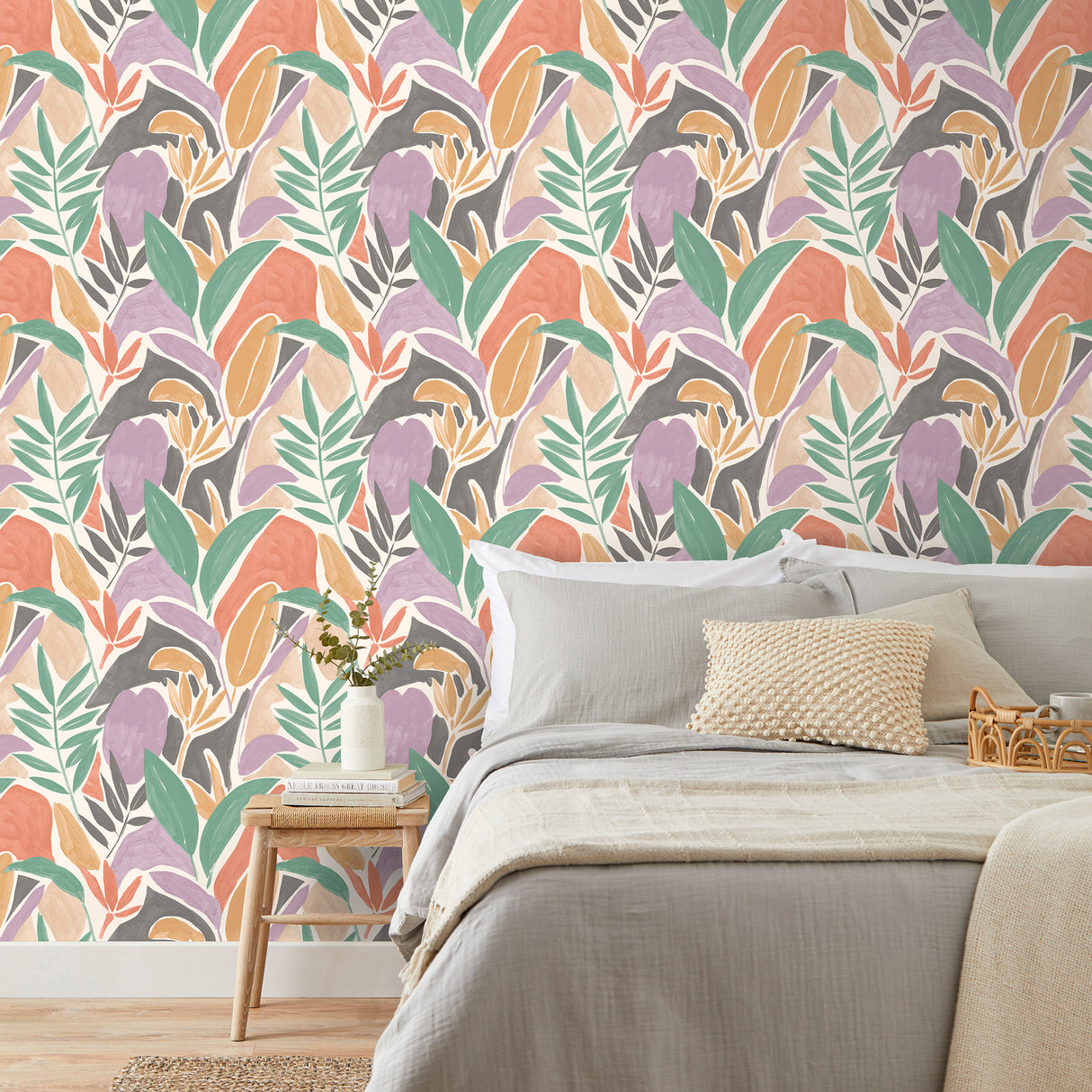 Marisol Pastel by Fine Decor Artistic Leaf Wallpaper – Brewster Home Fashions FD43807