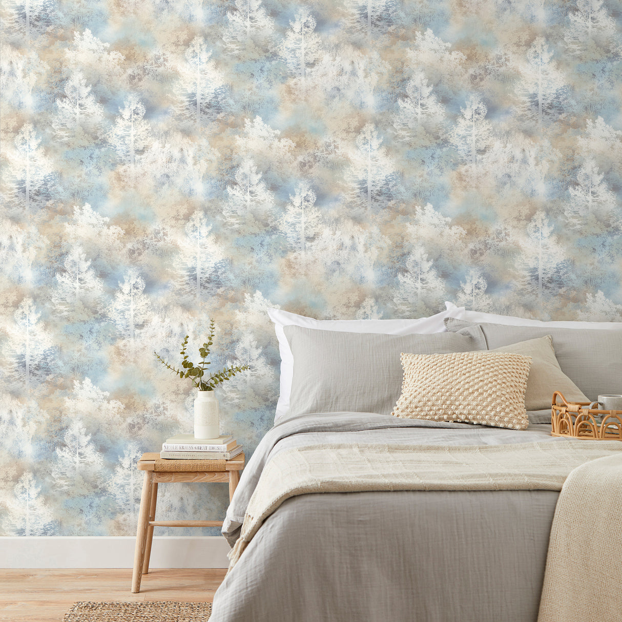 Willem Tree Blue by Fine Decor Botanical Wallpaper – Brewster Home Fashions FD43813