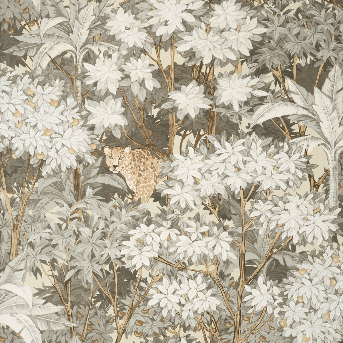 Kamali Neutral by Fine Decor Leopard Trees Wallpaper - Brewster Home Fashions FD43815-Sample