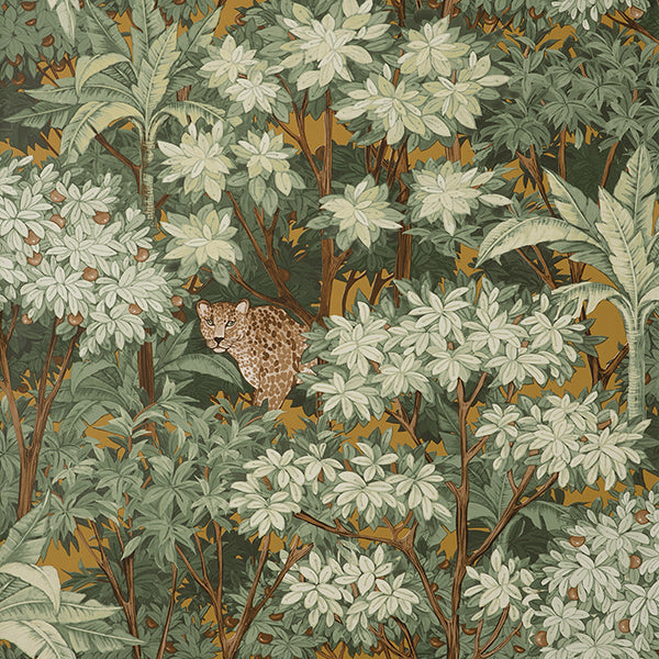 Fine Decor Kamali Moss Leopard Trees Wallpaper FD43816