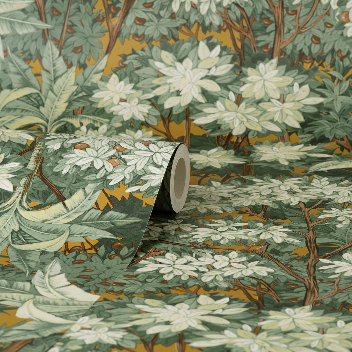 Kamali Moss by Fine Decor Leopard Trees Wallpaper – Brewster Home Fashions FD43816