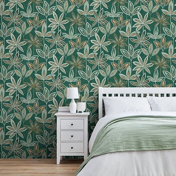 Bohan Green by Fine Decor Decorative Tree Wallpaper – Brewster Home Fashions FD43818