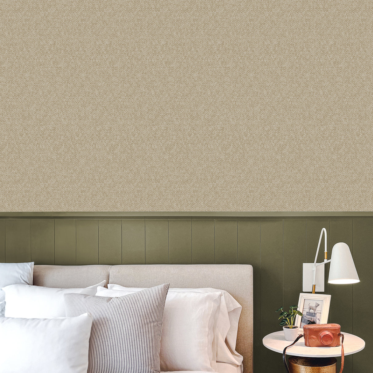 Judd Wheat by Fine Decor Chevron Wallpaper – Brewster Home Fashions FD43834