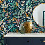 Kenzo Navy by Fine Decor Monkey Walk Wallpaper – Brewster Home Fashions FD43836