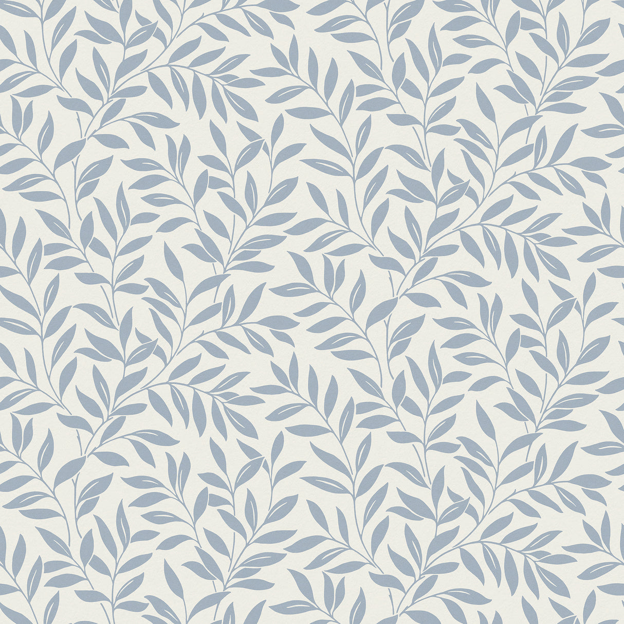Fine Decor Marin Blue Leaf Trail Wallpaper roll and pattern in blue on light background