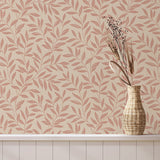 Marin Blush Leaf Trail by Fine Decor Botanical Wallpaper – Brewster Home Fashions FD43840