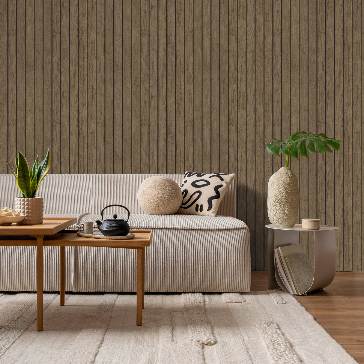 Manolo Brown by Fine Decor Wooden Slat Wallpaper – Brewster Home Fashions FD43842
