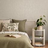 Adira Neutral Grey-Brown by Fine Decor Faux Linen Modern Fabric Texture Non Woven Strippable Washable Unpasted Residential Wallpaper Roll - FD43936