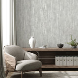 Olis Silver by Fine Decor Luxe Distressed Industrial Metallic Grey Texture Non Woven Unpasted Wallpaper 20.5-in x 33-ft - FD43937