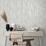 Olis Silver by Fine Decor Luxe Distressed Industrial Metallic Grey Texture Non Woven Unpasted Wallpaper 20.5-in x 33-ft - FD43937