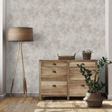 Godric Grey Limewash Plaster Wallpaper by Fine Decor Unpasted Non Woven Distressed Texture Transitional Sidewall, Medley Collection FD43940