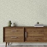 Salix Sage Trailing Leaf Botanical Vine Farmhouse Wallpaper by Fine Decor, Non Woven Unpasted Strippable, 20.5 in x 33 ft - FD43942