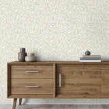 Salix Light Brown Trailing Leaf Botanical Vine Wallpaper by Fine Decor Unpasted Non Woven Farmhouse Strippable Sidewall 20.5 In x 33 Ft - FD43944