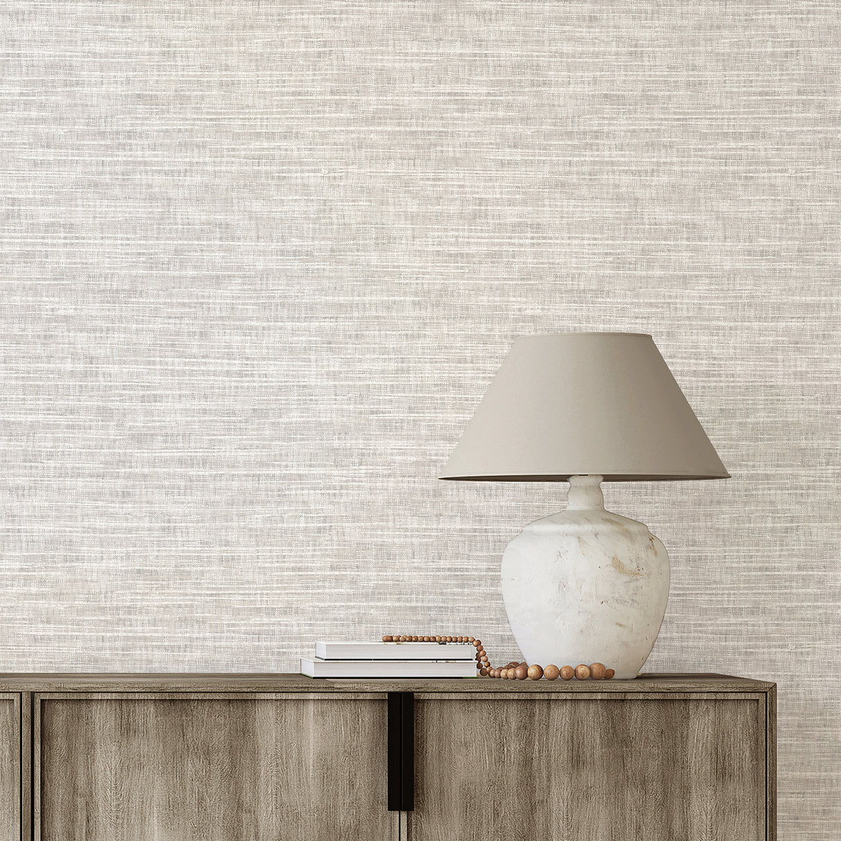 Sewell Light Grey by Fine Decor Coarse Fabric Texture Transitional Washable Strippable Non Woven Wallpaper - Fine Decor FD43947