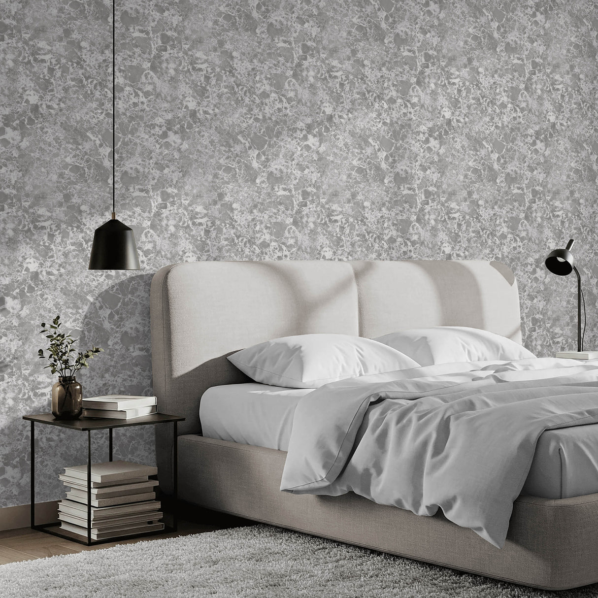 Amell Dark Grey Fine Decor Roma Marble Stone Abstract Non Woven Unpasted Washable Strippable Wallpaper Roll 20.5-in x 33-ft Great Britain - FD43950