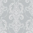Valda Slate Embroidered Damask Wallpaper by Fine Decor - FD43951