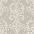 Valda Taupe Embroidered Damask Wallpaper by Fine Decor - FD43952