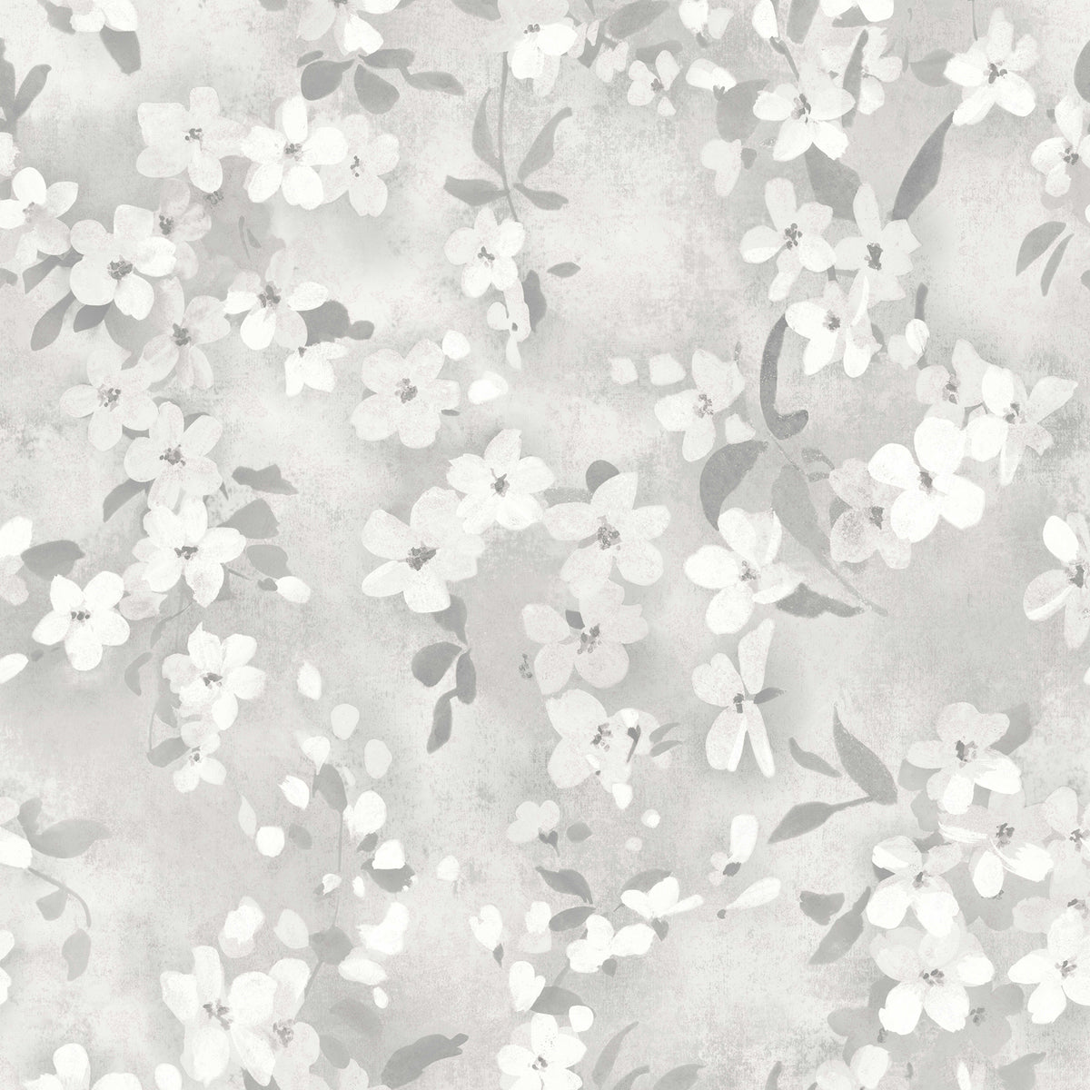 Briella Light Grey Blossom Wallpaper by Fine Decor - FD43953