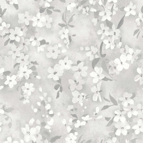 Briella Light Grey Blossom Wallpaper by Fine Decor - FD43953