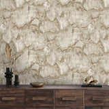 Imre Neutral Elara Marble Stone Pattern Strippable Washable Wallpaper in Taupe Grey and Ivory Unpasted Non Woven by Fine Decor - FD43955