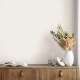 Ticking Neutral Mini Stripe Neutral by Fine Decor Classic Ticking Stripe Non Woven Unpasted Wallpaper from the Medley Collection - FD43956