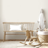 Ticking Neutral Mini Stripe Neutral by Fine Decor Classic Ticking Stripe Non Woven Unpasted Wallpaper from the Medley Collection - FD43956