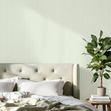 Ticking Mini Stripe Green by Fine Decor Classic Vertical Stripe Non Woven Unpasted Washable Strippable Wallpaper - FD43957