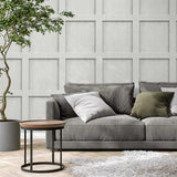 Wyatt Dove by Fine Decor Photorealistic Square Wood Panel Masculine Non Woven Unpasted Strippable Washable Pale Grey Sidewall Wallpaper - FD43962