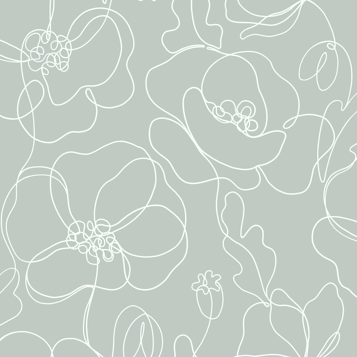 Cyrene Sage Linear Floral Wallpaper by Fine Decor - FD43965